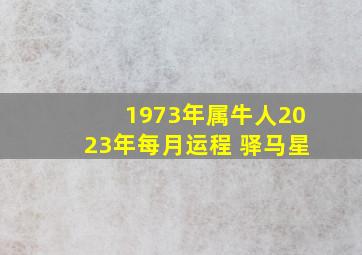 1973年属牛人2023年每月运程 驿马星